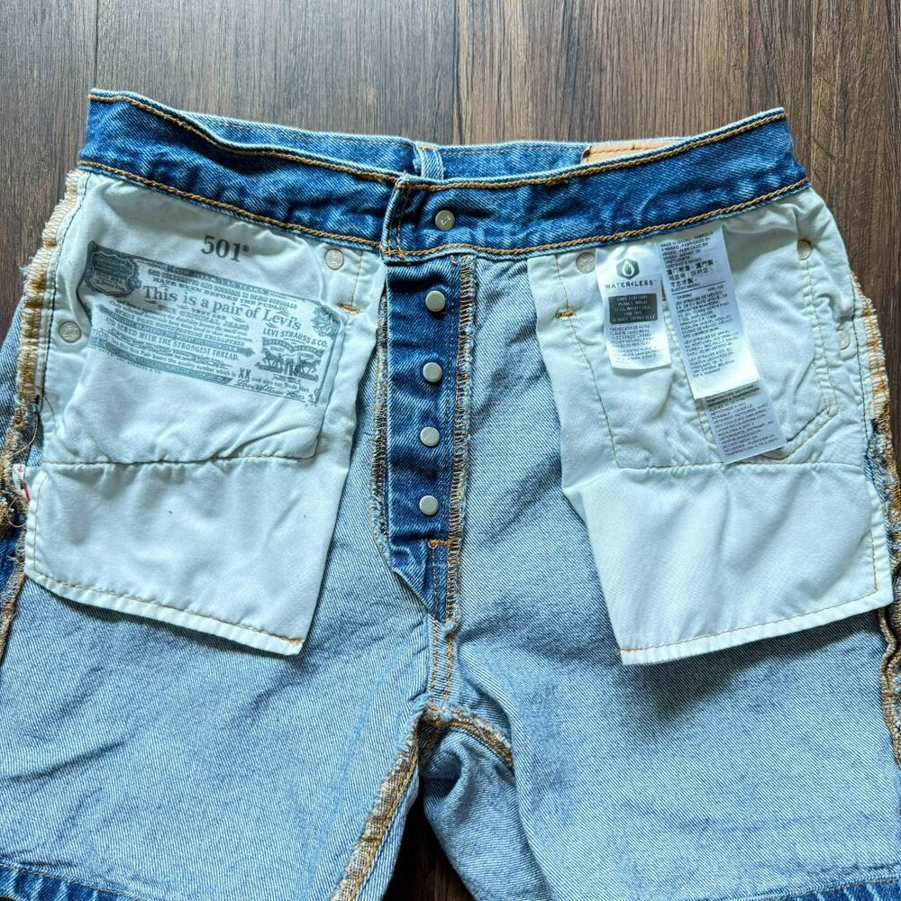 Levi's Authentic 501 Mid Thigh Denim Jean Shorts - Size 26 - Picture 3 of 4
